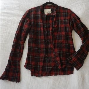 Greg Lauren plaid tartan button up shirt